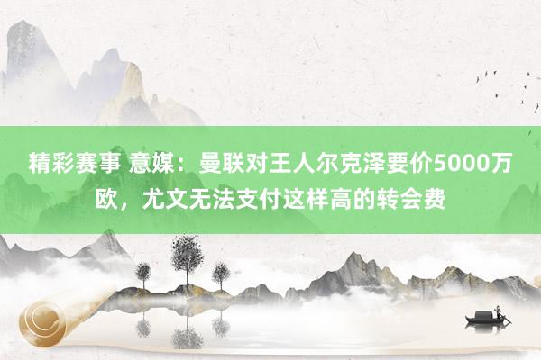 精彩赛事 意媒：曼联对王人尔克泽要价5000万欧，尤文无法支付这样高的转会费