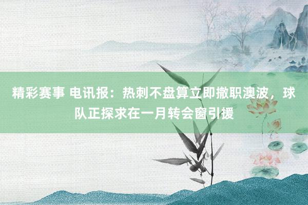 精彩赛事 电讯报：热刺不盘算立即撤职澳波，球队正探求在一月转会窗引援