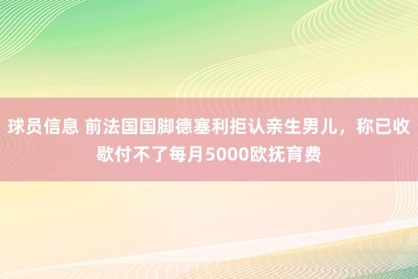 球员信息 前法国国脚德塞利拒认亲生男儿，称已收歇付不了每月5000欧抚育费