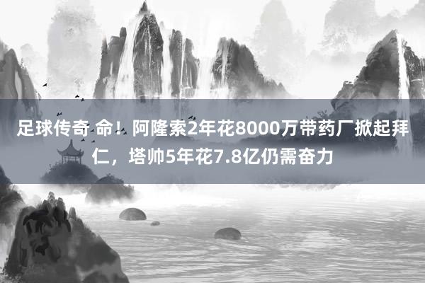 足球传奇 命！阿隆索2年花8000万带药厂掀起拜仁，塔帅5年花7.8亿仍需奋力