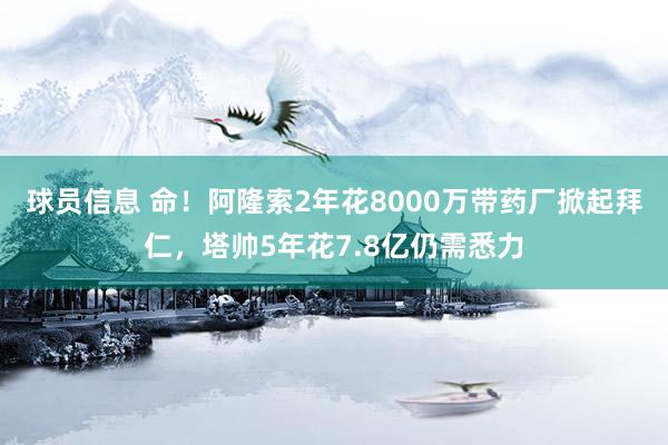 球员信息 命！阿隆索2年花8000万带药厂掀起拜仁，塔帅5年花7.8亿仍需悉力