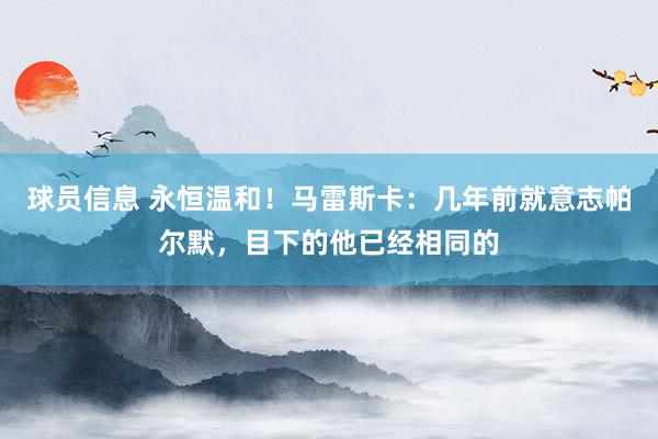 球员信息 永恒温和！马雷斯卡：几年前就意志帕尔默，目下的他已经相同的