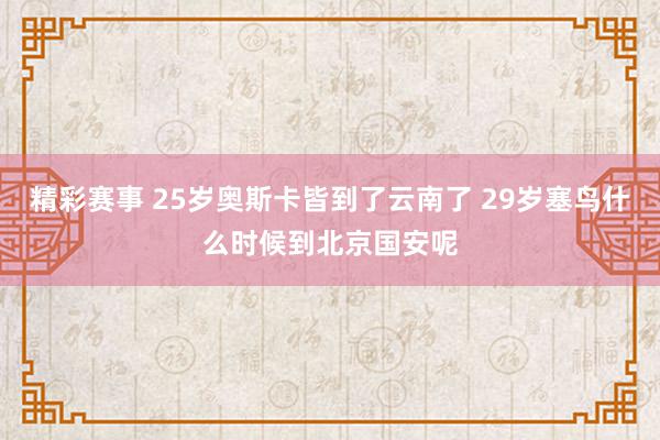 精彩赛事 25岁奥斯卡皆到了云南了 29岁塞鸟什么时候到北京国安呢