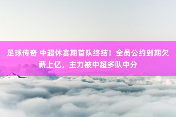 足球传奇 中超休赛期首队终结！全员公约到期欠薪上亿，主力被中超多队中分